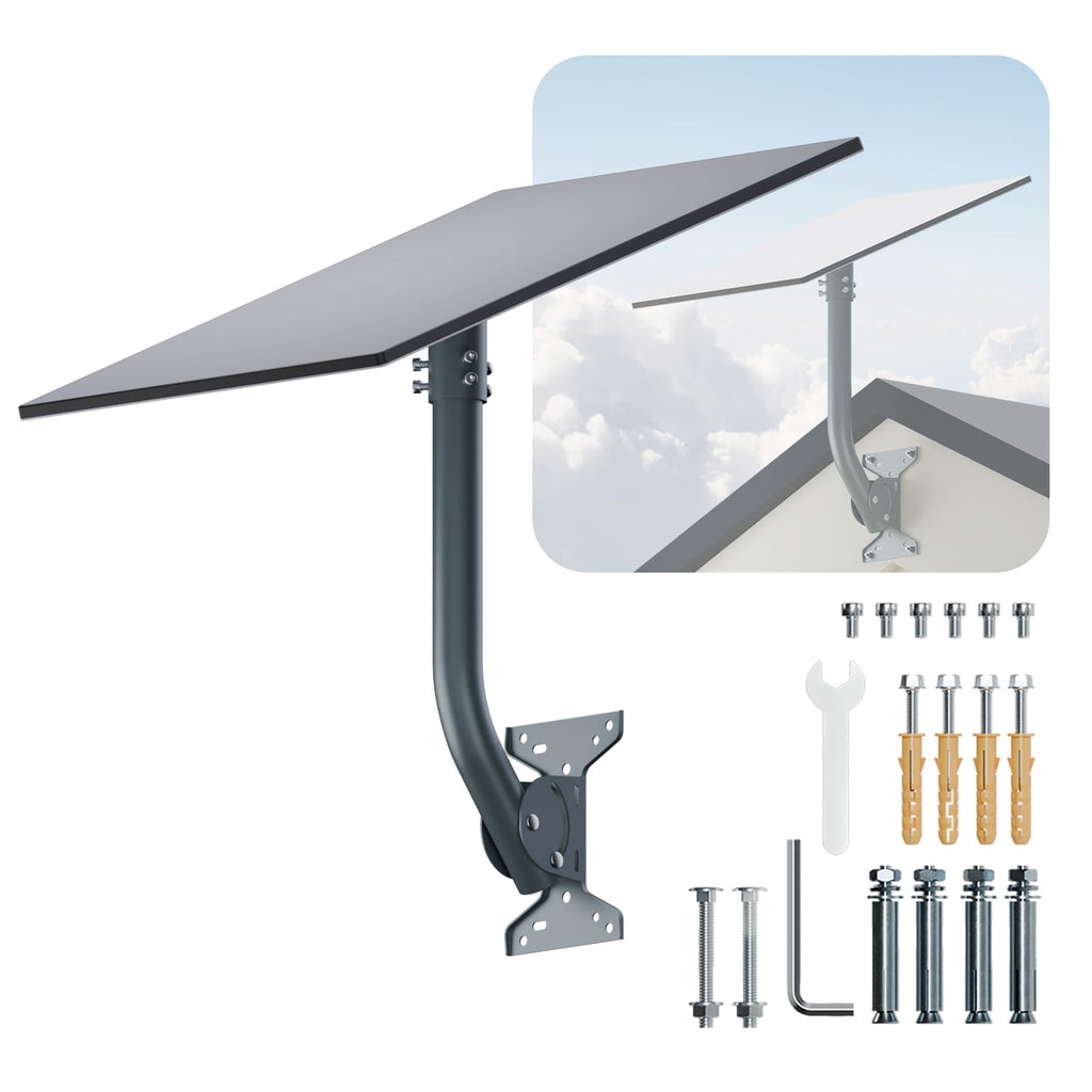for Starlink Gen 3 Roof Mount, Metal Alloy Starlink Standard 4/4X/V3 Mounting Kit with Starlink Gen 3 Wall/Pipe Adapter, Angle Adjustable (Curved)