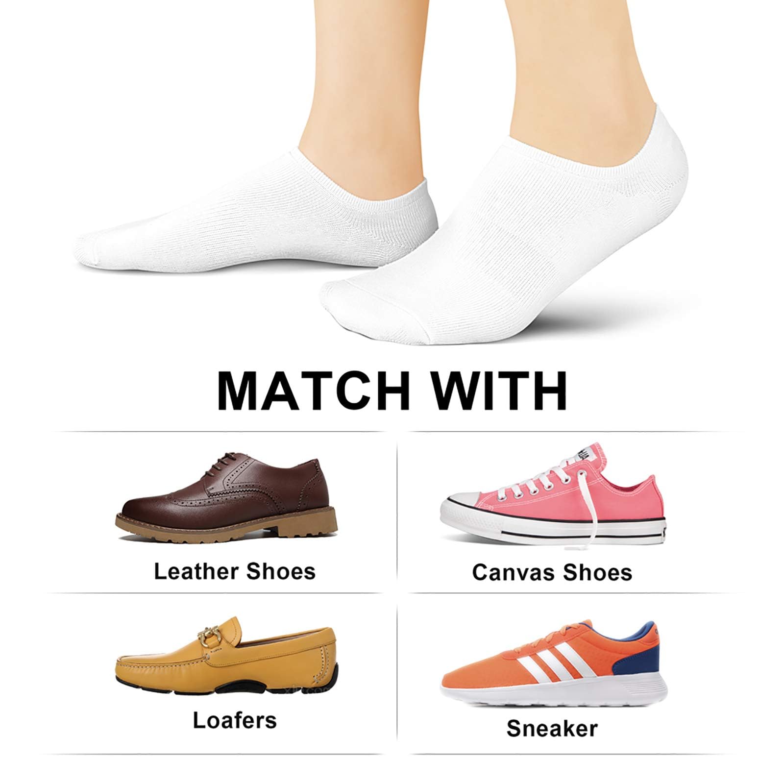 wernies Women No Show Socks Invisible Loafer Flat No Slip Rise Flats Ankle Liners Short Thin Low Cut, size 8-11
