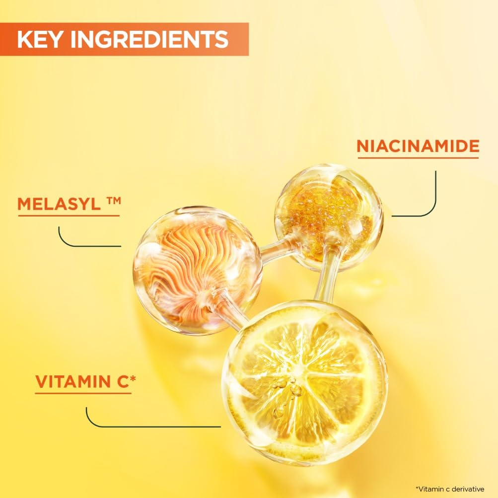 Garnier Vitamin C Brightening Serum for Face, with 4% Vitamin C, Niacinamide & Salicylic Acid, Brightens Skin, Reduces Dark Spots & Evens Skin Tone, Serum 30ml
