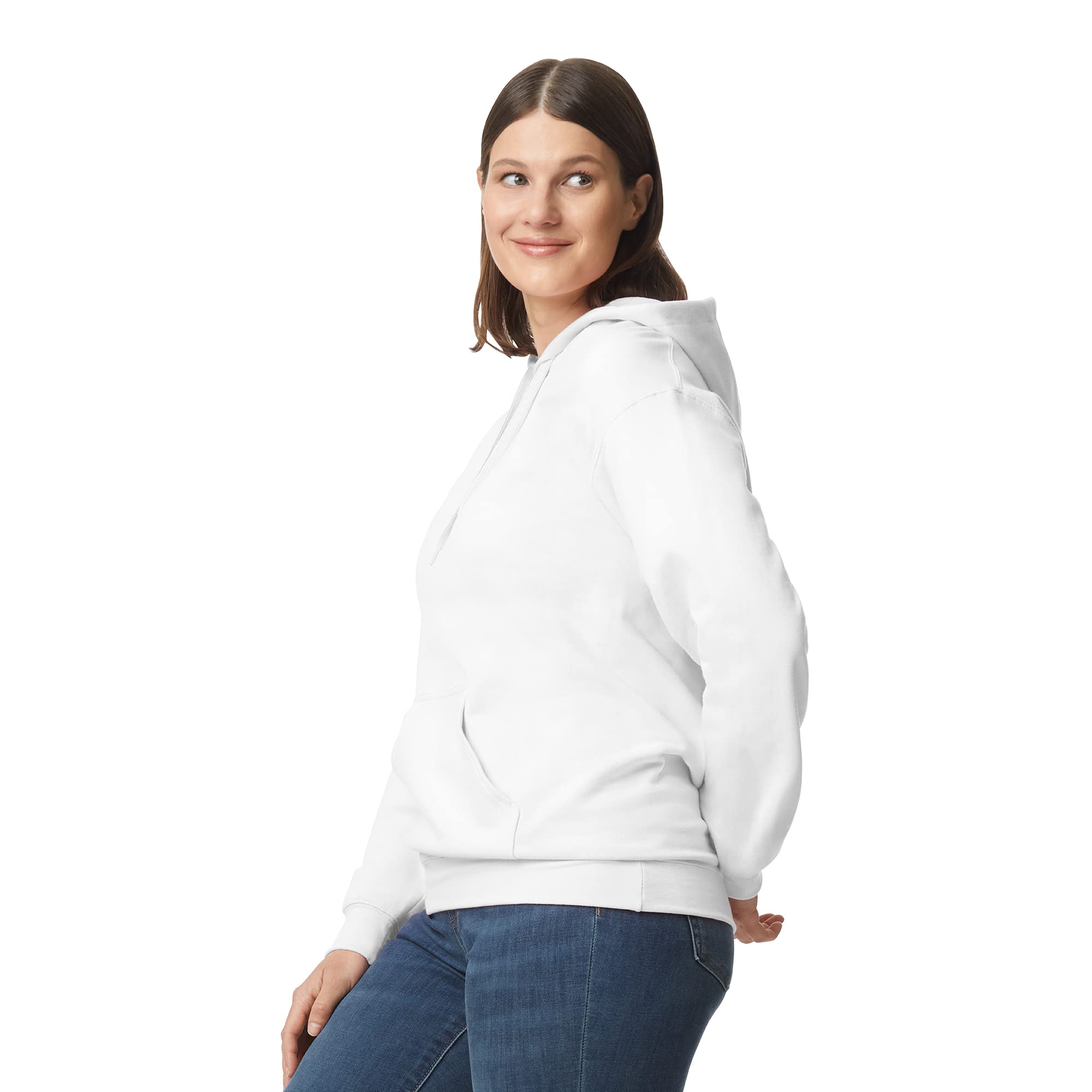 Gildan Adult SoftStyle Hoodie Sweatshirt, Style GSF500, White, Medium