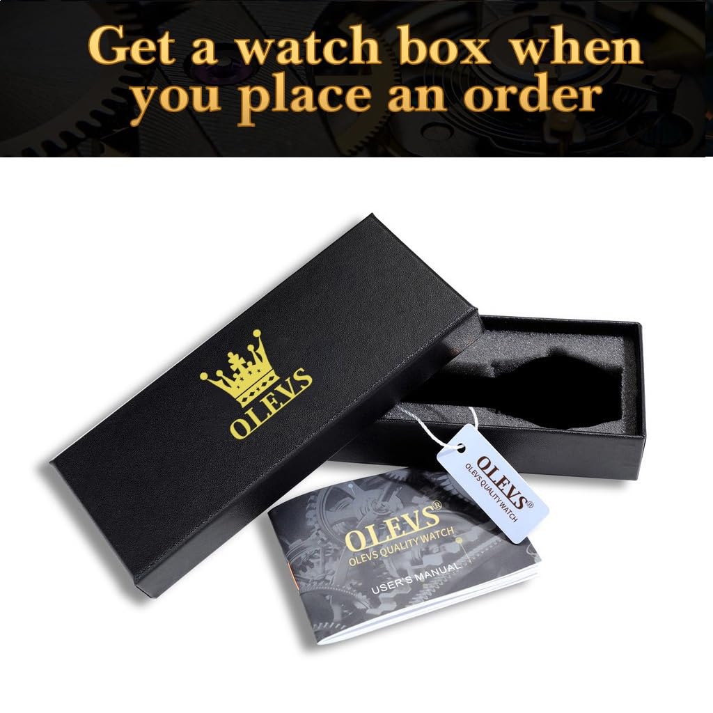 OLEVS Watch Men Gold Watches for Men,Mens Watches Luxury Waterproof Stainless Steel Business Classic Watch for Mens Gold Watch With Black Big Face Day Date Classic Watches Men's Wrist Watches,relojes para hombres