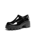 DREAM PAIRS Women's T-Strap Mary Jane Shoes Low Platform Chunky Block Heels Closed Toe Work Pumps Comfortable Round Toe Dress Wedding Party Shoes,Size 7.5,Black-Pat,DWUMPU2571