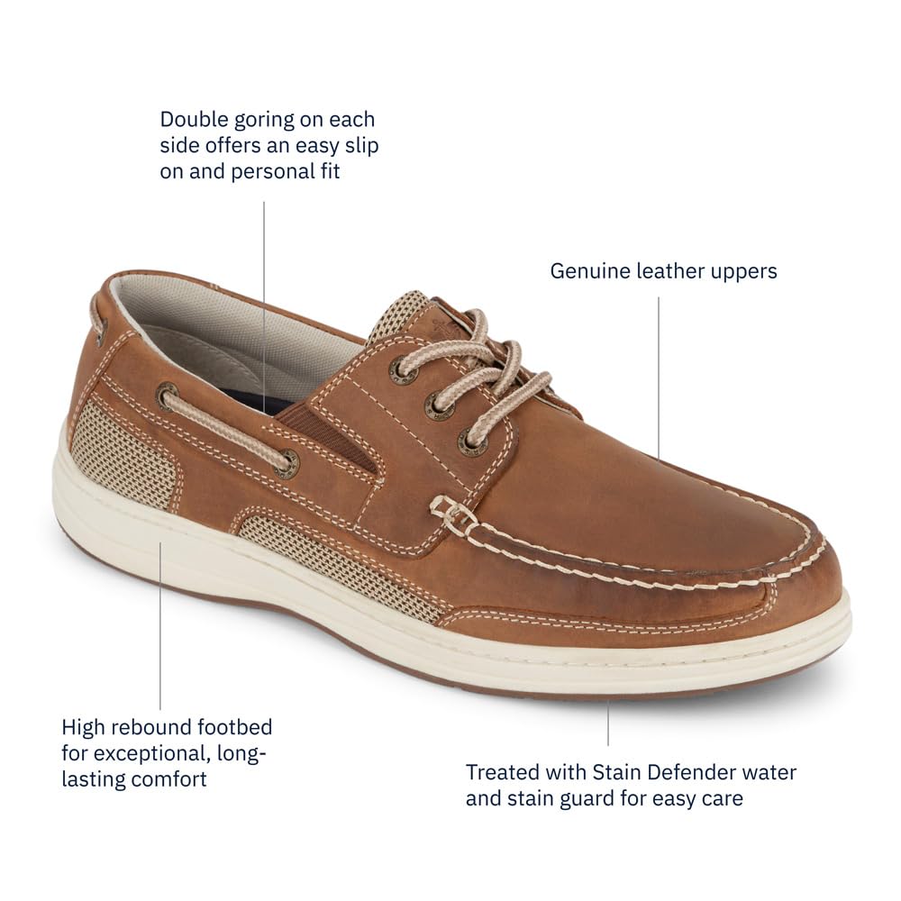 Dockers Men's Beacon Boat Shoe, Dark Tan, 11 Wide