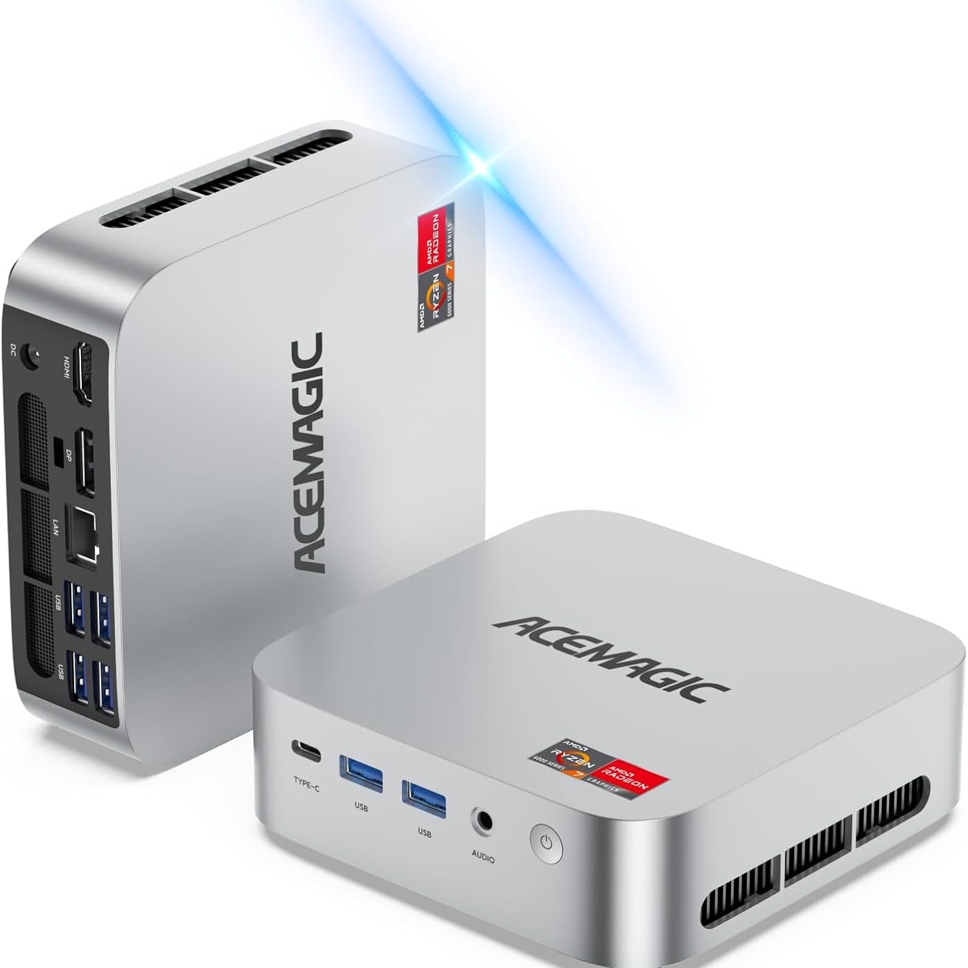 ACEMAGIC Mini PC Gaming AMD Ryzen 7 6800H 11 Pro (Up to 4.7GHz) 32GB RAM 1TB SSD, Radeon 680M Triple 4K Display Mini Computers Desktop Micro Small Pc for Gaming/Office 3.2Type-C/LAN 2.5G/BT5.2/WiFi 6