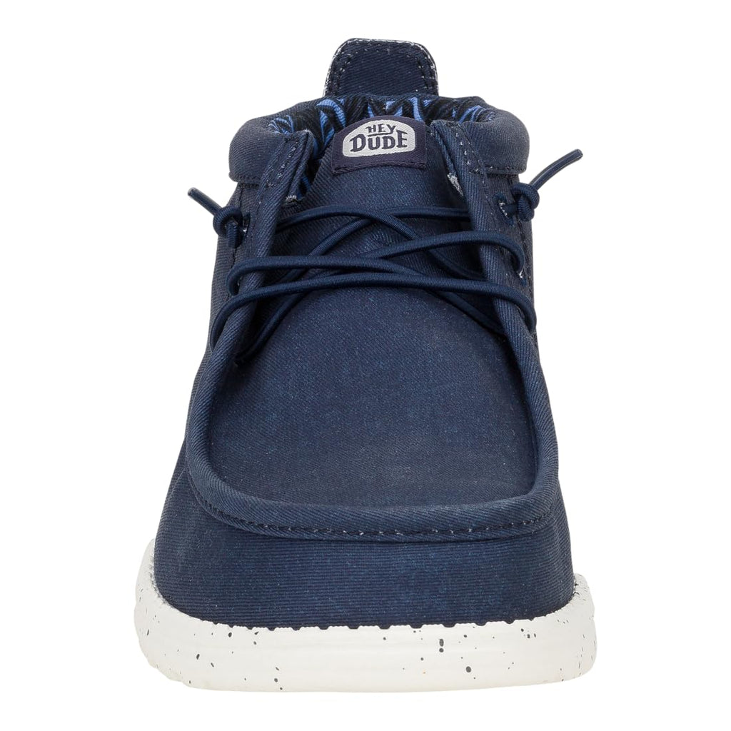 HEYDUDE Wally Mid Stretch Canvas Navy Blazer Size 11, Men's Boots, Pull on Boots, Comfortable & Light-Weight