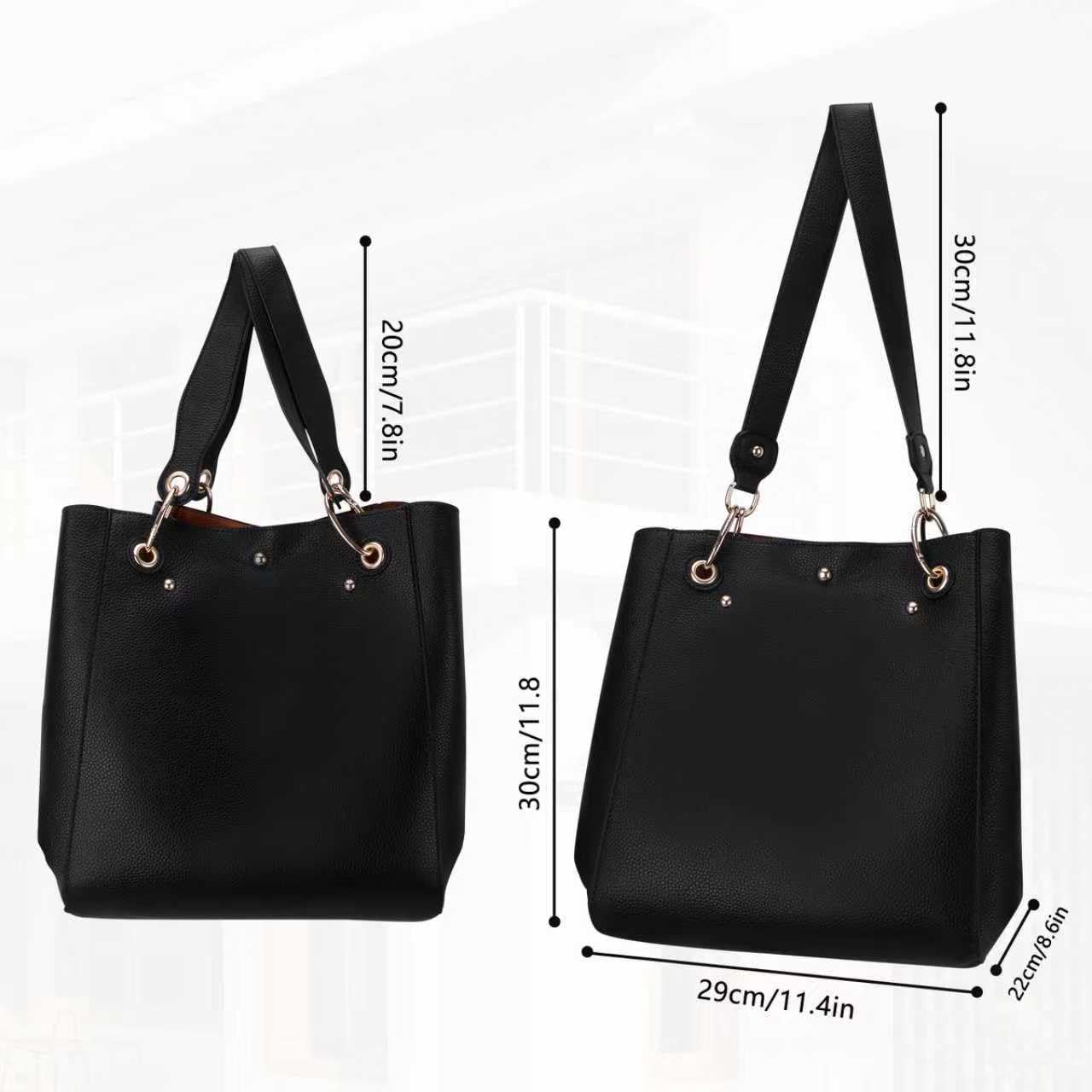 Voeveg Tote Bag for Women Purses Extra Large Leather Work And Handbags Fashion Shoulder Designer Zipper Tote Bag Travel Crossbody Hand Bags Ladies Big Purse With Compartments Black