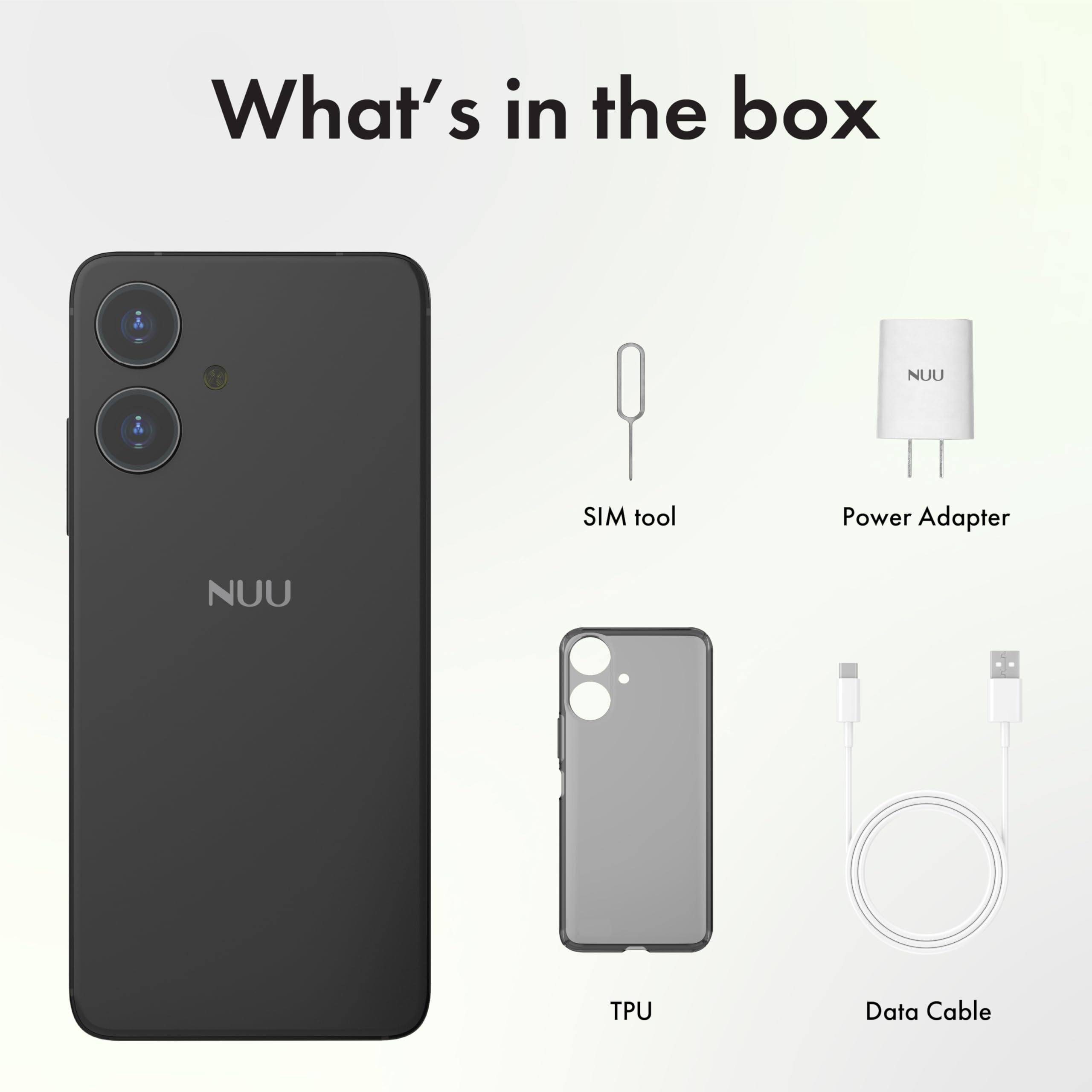 NUU N10 Basic Cell Phone for T-Mobile, Mint, Metro, Qlink, Tello and More 4GB/128GB, Perfect for Teenagers, Dual SIM 4G, Octa-Core 6.6" 90Hz HD+, Unlocked Phones Android Phone 15, US Warranty (Black)