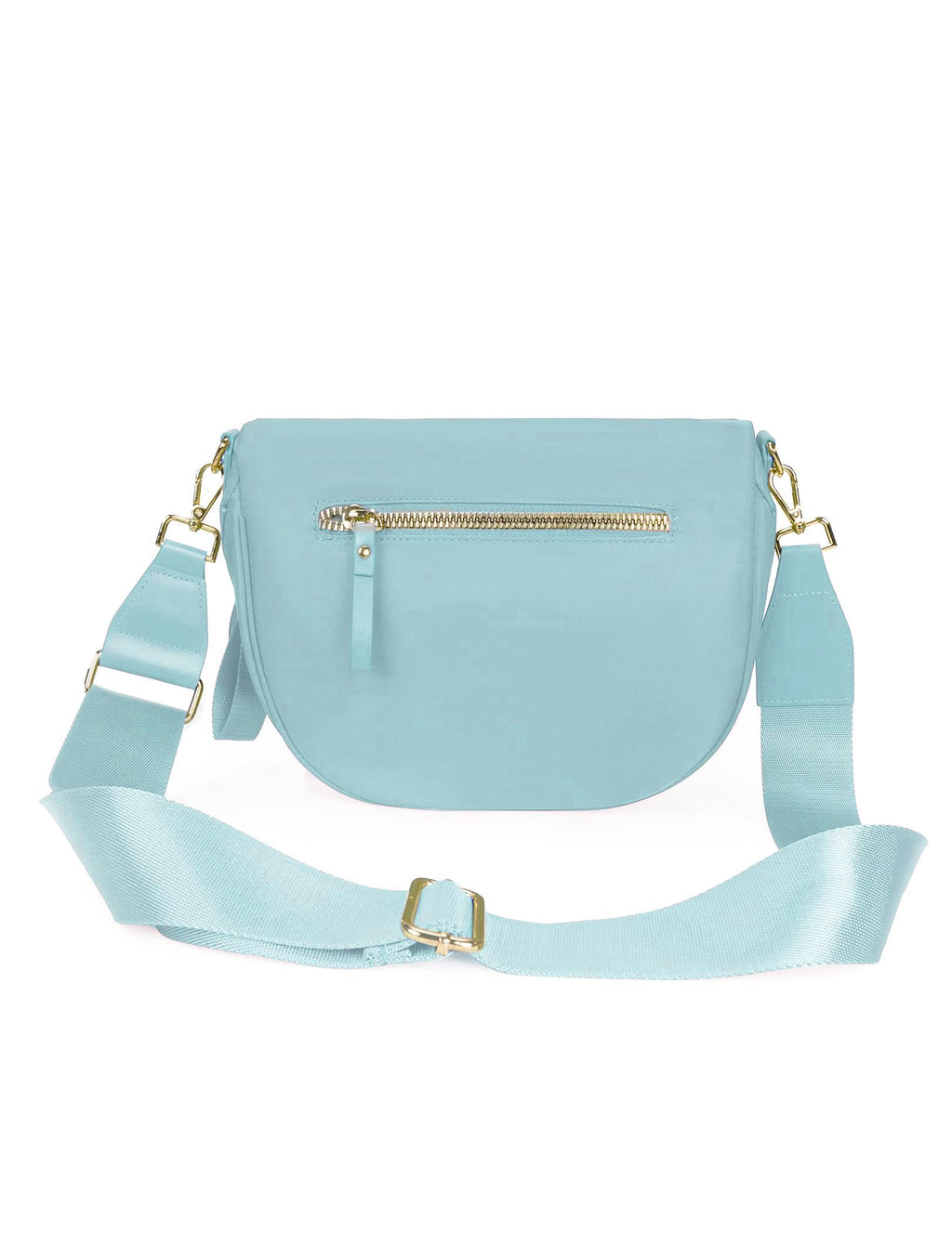 FEIBOON Spacious Nylon Crossbody Bag Bum Bag Handbags Wallets Purses Trendy Shoulder Bag for Women (Ice blue)
