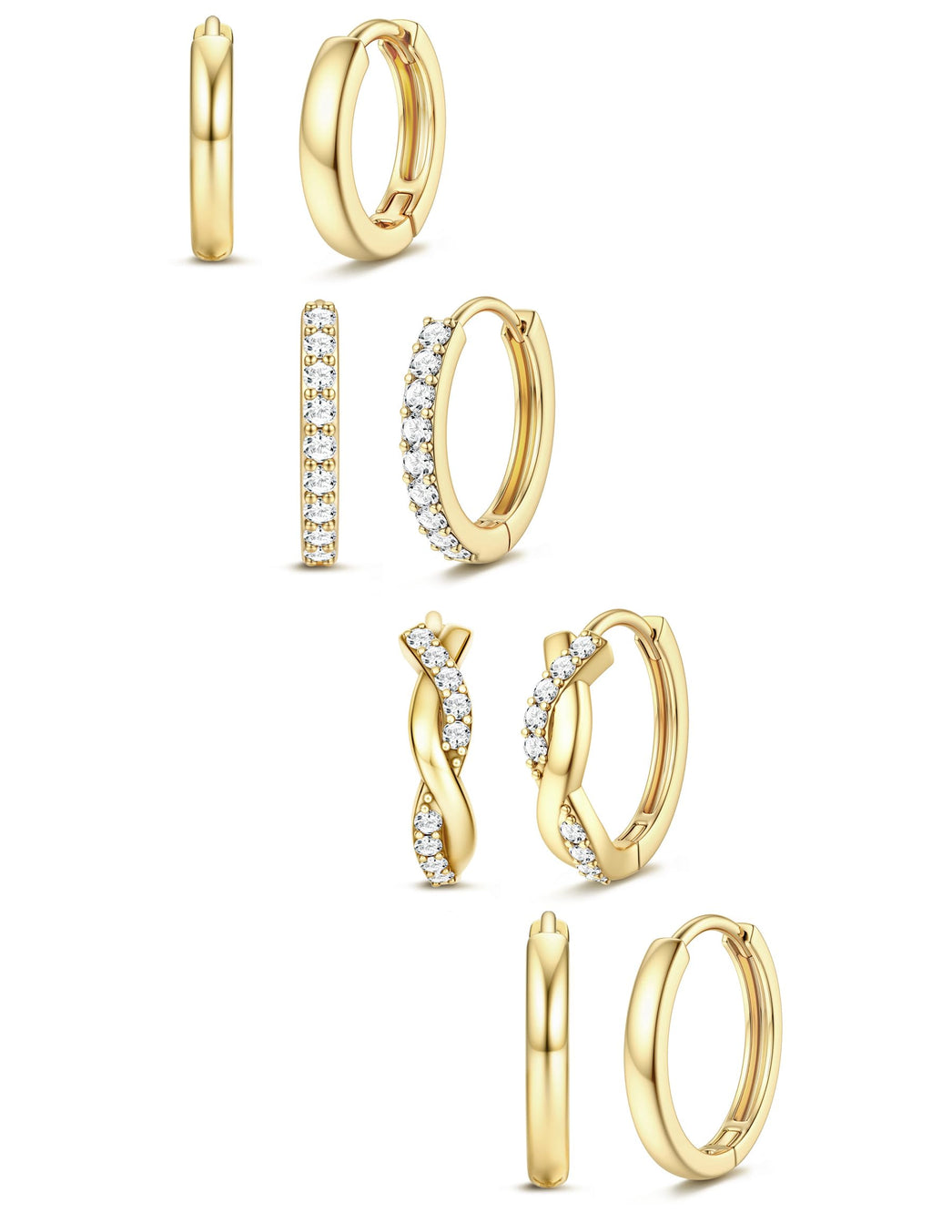 Jstyle Small Gold Hoop Earrings for Women Trendy 14K Gold Plated Huggie Earrings Hypoallergenic Cartilage Earring Stack Cute Dainty Huggie Hoops Earring Sets for Multiple Piercing