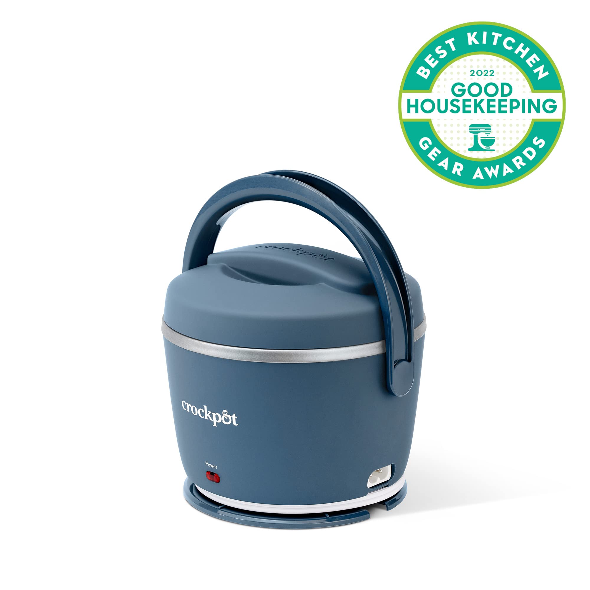 Crock-Pot 20oz Portable Electric Food Warmer, Personal Lunch Box Keeps Food Spill-Free & Warm, Ideal for Travel, Work, School, Car, On-the-Go, Dishwasher-Safe, Giftable, Faded Blue