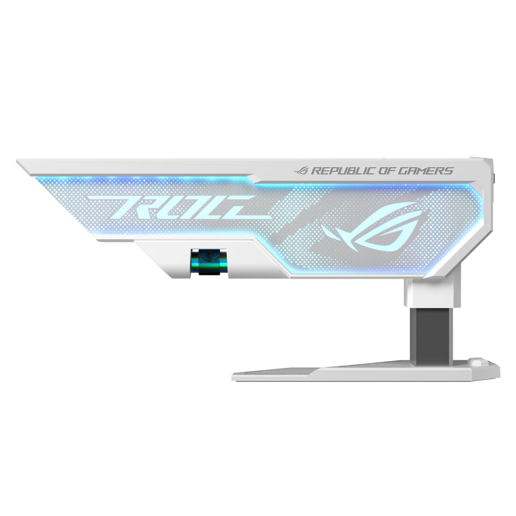 ASUS ROG Herculx Graphics Card Holder White Edition (Tool-Free Design, Included Spirit Level, Solid zinc Alloy, 72-128mm, Aura Sync)