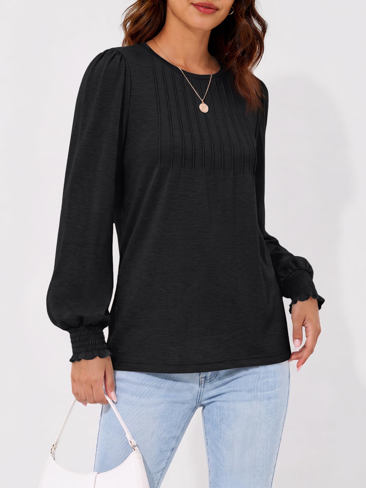 AUTOMET Womens Long Sleeve Shirts Fall Blouses Tops Business Casual Outfits