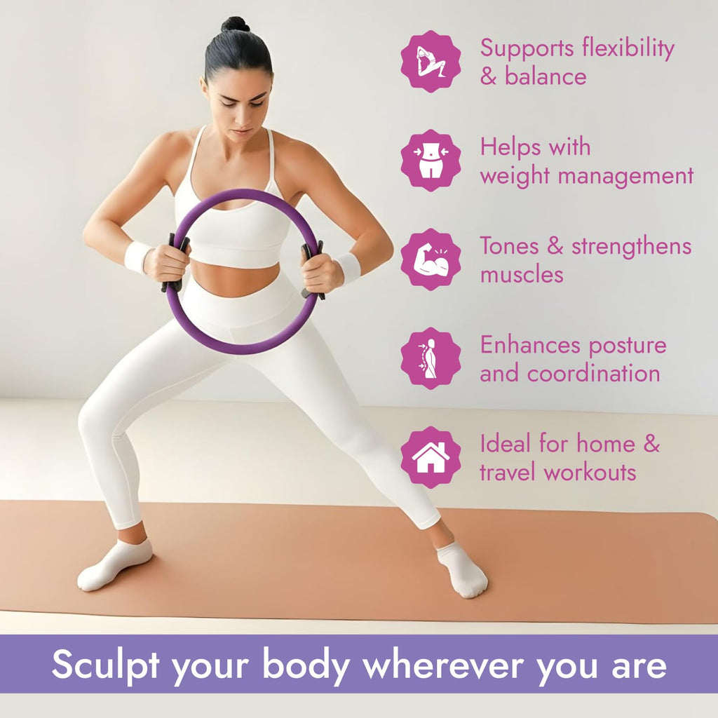TTolbi Pilates Equipment - 10-in-1 Pilates Ring and Ball Set | Home Pilates Essentials Kit for Women & Accessories for at Home Workouts to Tone, Strengthen, Balance & Improve Flexibility