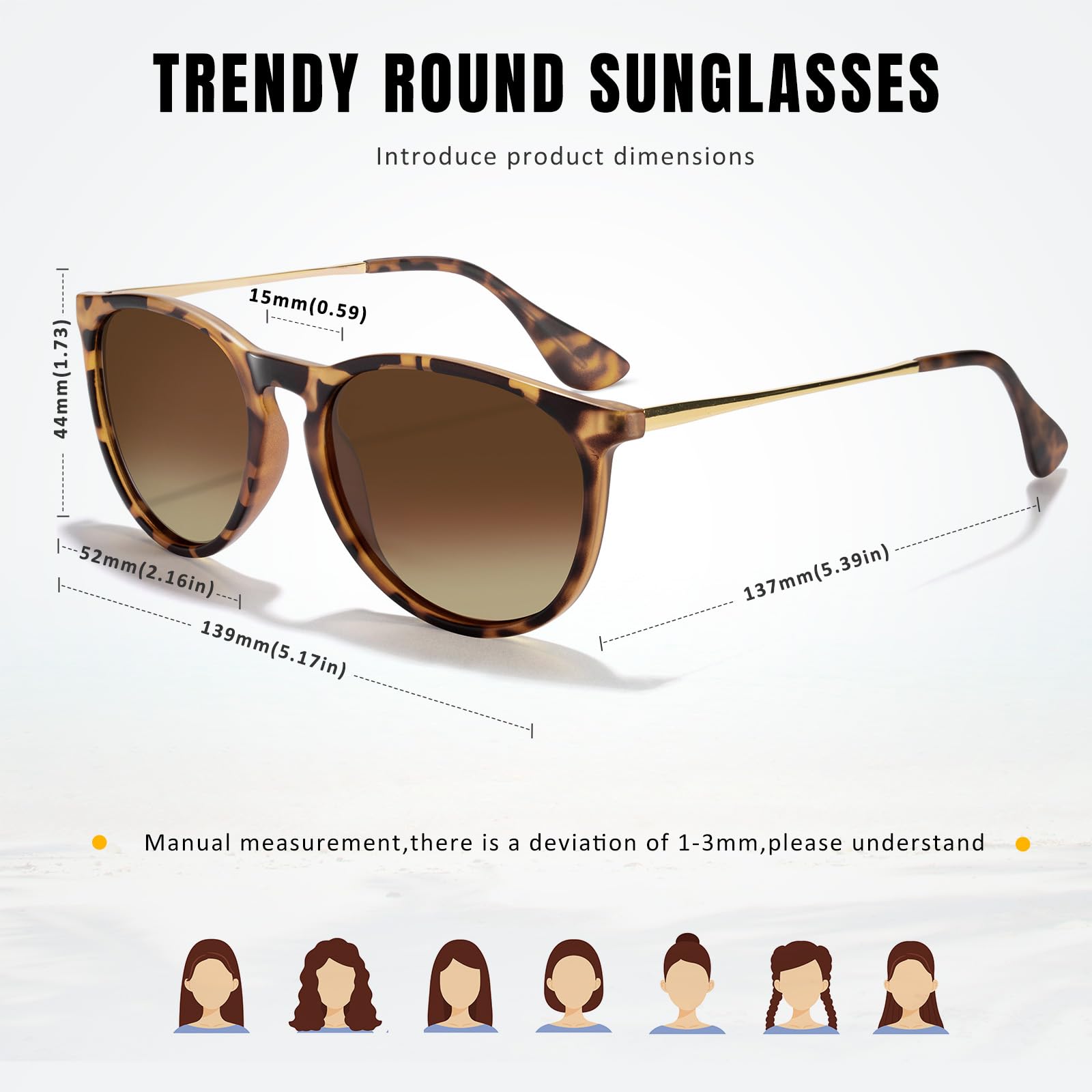 CHBP Polarized Sunglasses for Women Men - Trendy 2026 Vintage Classic Retro Round Mirrored Lens Designer Style