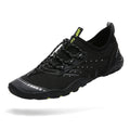 Mishansha Water Shoes for Women Men, Quick-Dry Barefoot Swim Shoes with Drainage Holes, Lightweight Aqua Shoe for Beach Pool River Boating Yoga Walking 8.5 Women/7 Men Smoky Black