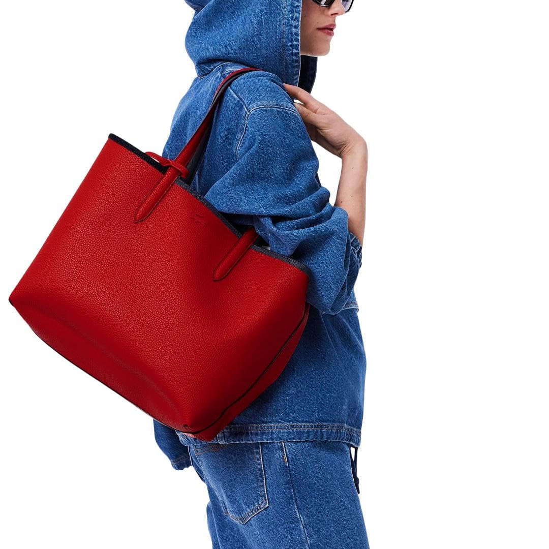 Lacoste Women's Anna Large Reversible Tote Bag, Violet/Red, One Size