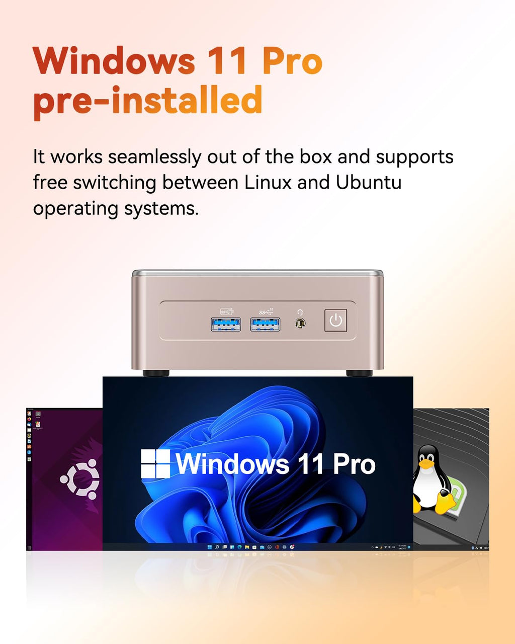 GEEKOM A5 Mini PC (3-Year Coverage) with AMD Ryzen 5 7430U, 16GB RAM(Expandable, Not LPDDR), 512GB NVMe SSD, Windows 11 Pro Desktop Computer, 8K Quad Display, HDMI 2.0, SD 4.0 Slot, Bunsiness Home
