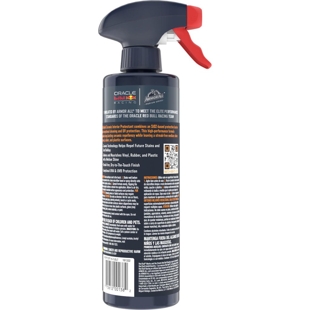 Armor All Podium Series Hybrid Ceramic Medium Shine Protectant Spray, 16 fl oz, Car Interior Protectant Developed in Collaboration with Oracle Red Bull Racing