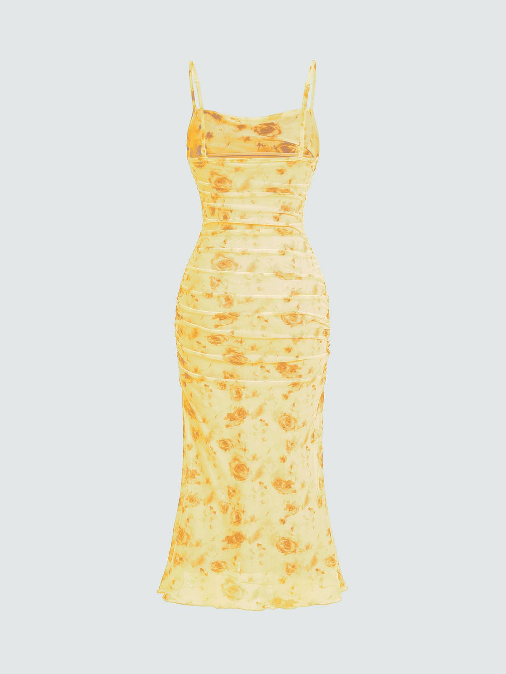 GORGLITTER Women's Floral Spring Summer Wedding Guest Dress Bridal Shower Cocktail Tea Party Beach Midi Sun Dress 2026 Yellow Florals Small