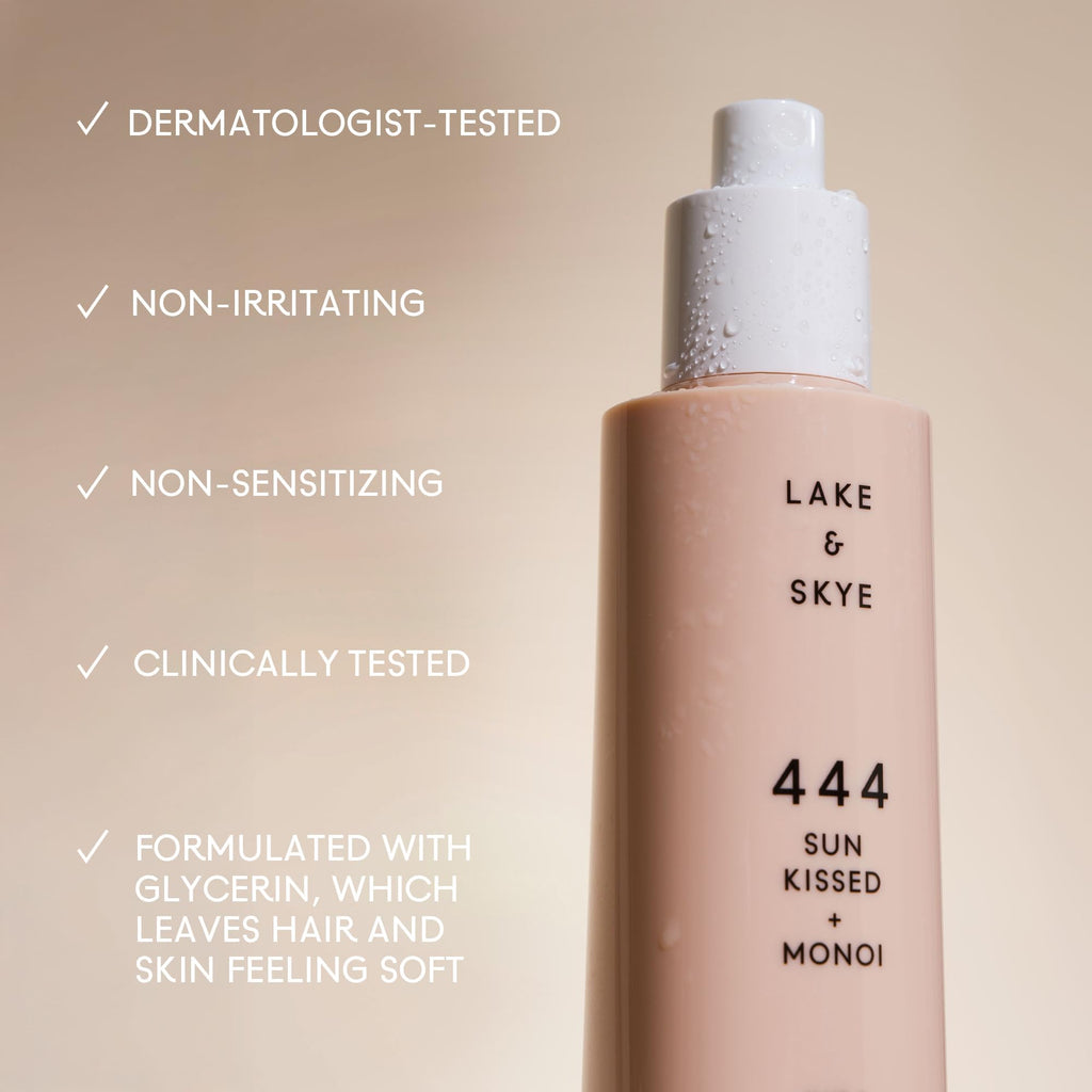 Lake & Skye 444 Sun Kissed + Monoi Hair & Body Mini Mist - Travel Size, Hydrating, Fruity, Floral, Clean Musk- 1 fl oz