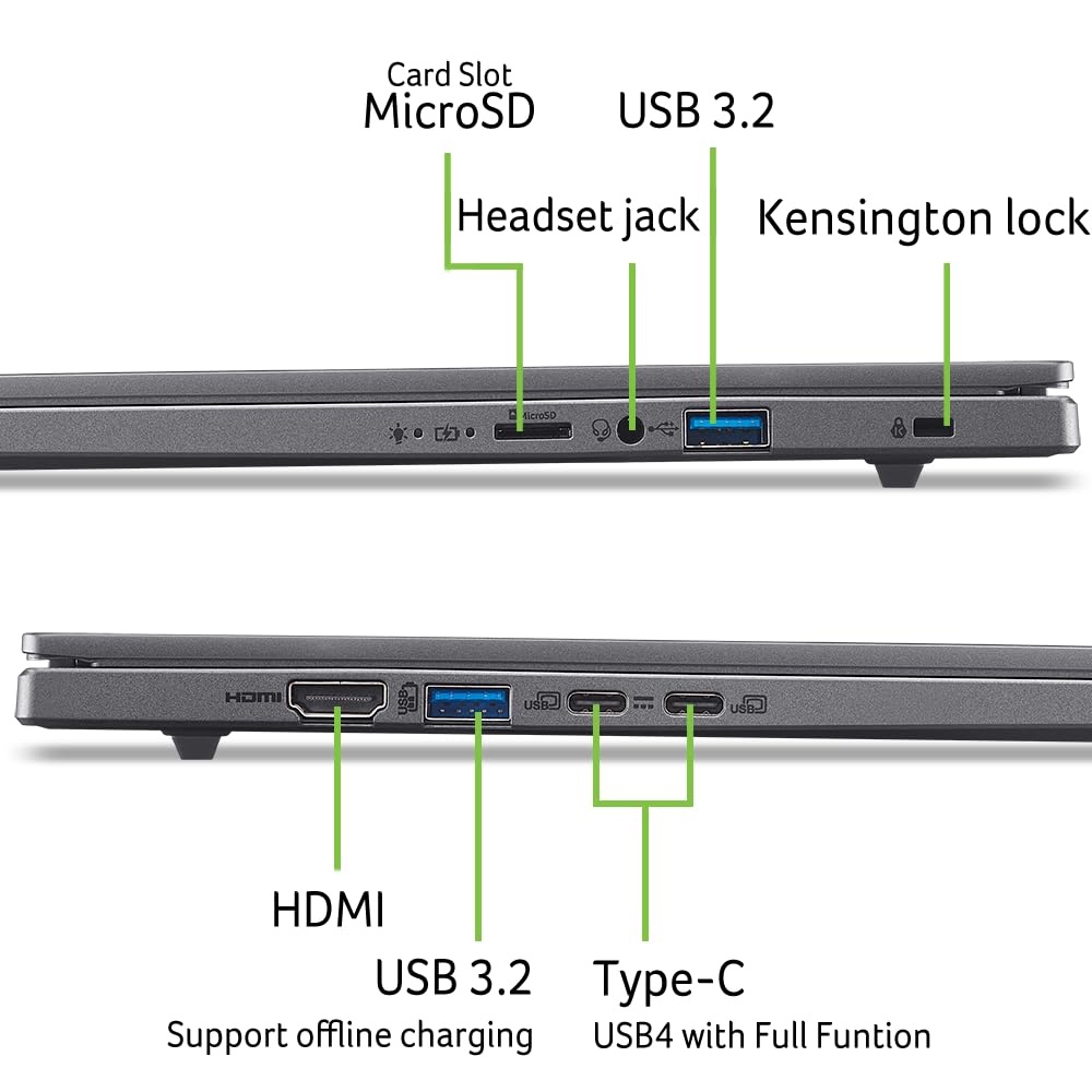 acer Aspire 16 AI Copilot+ PC | 16" WUXGA 120Hz Multi-Touch Display | Snapdragon X X1-26-100 | NPU: 45 Tops - GPU: Up to 1.7 TFLOPs | 16GB LPDDR5X | 512GB PCIe Gen 4 SSD | Wi-Fi 7 | A16-11MT-X669