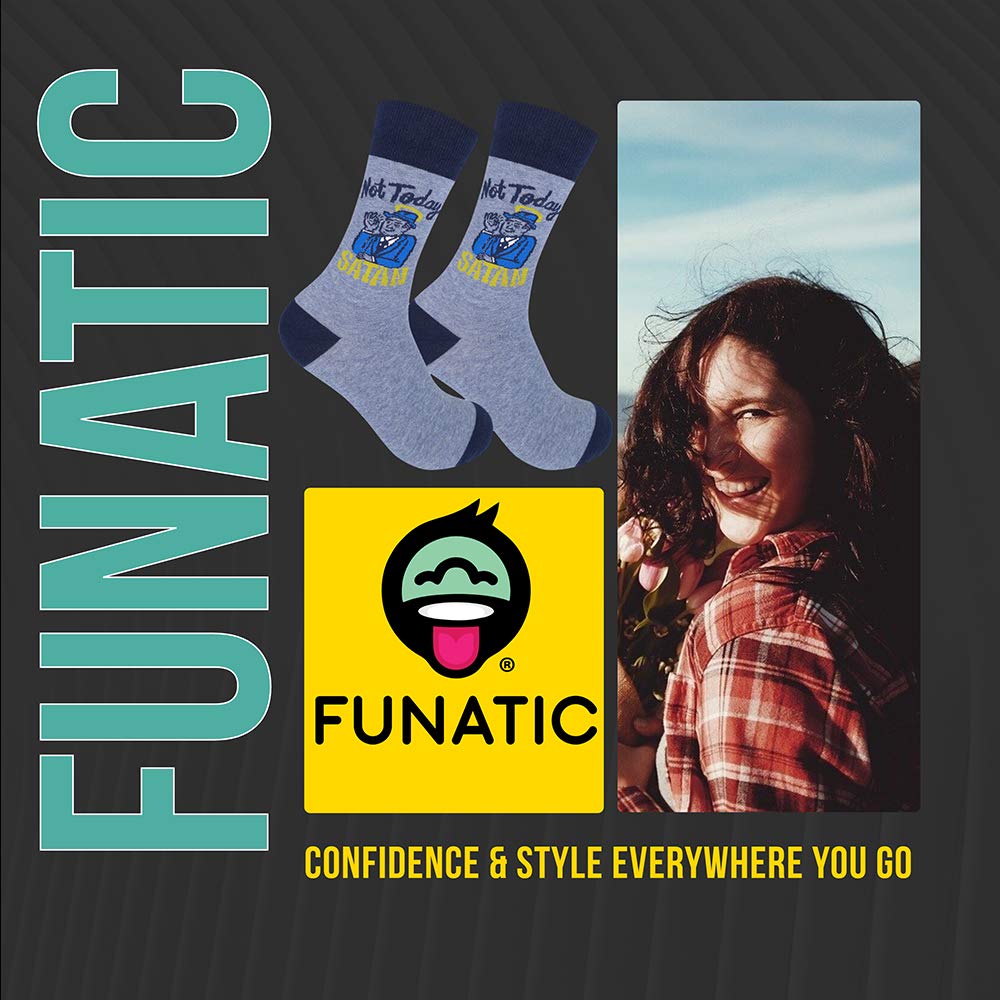 FUNATIC Not Today Satan Fun Novelty Dress Socks for Men and Women