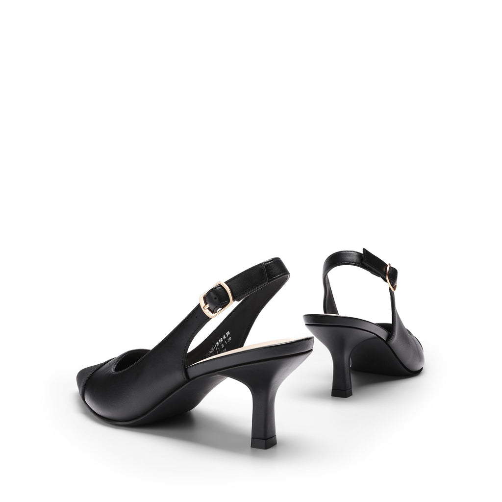 DREAM PAIRS Women's Kitten Heel Slingback Pointed Closed Toe Low Stiletto Heels Dress Bridal Elegant Wedding Pumps Shoes,Size 6,All Black,SDPU2444W-1