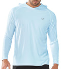 NORTHYARD Men's UPF 50+ Hoodie Shirts Long Sleeve Sun Protection Fishing Swim Beach UV SPF Rash Guard Quick Dry Lightweight SkyBlue L
