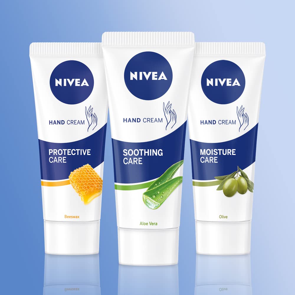 NIVEA Soothing Care Aloe Vera Hand Cream (75ml), 24H Moisturising Hand Cream for Dry Cracked Hands, Non-Greasy, Fast-Absorbing Formula Soothes Skin