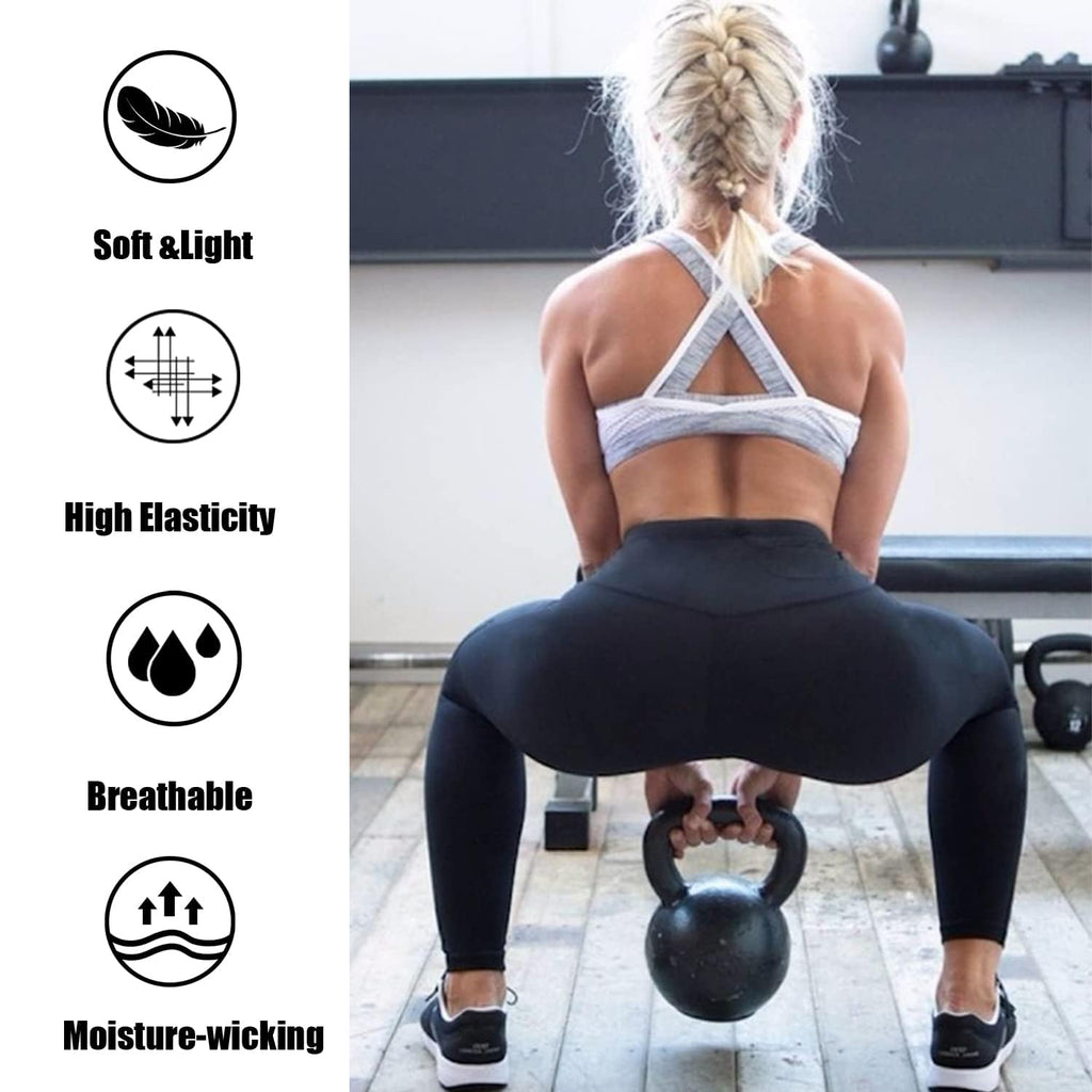 Hi Clasmix 2 Pack Leggings for Women Black S-M-High Waisted Tummy Control Soft Casual Workout Black Yoga Pants with Pockets