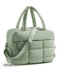 BAGSMART Gym Bag for Women, Carry on Travel Duffel Bag, Water-resistant Weekender with Shoe Compartment for Gym Travel Work, Green, Medium