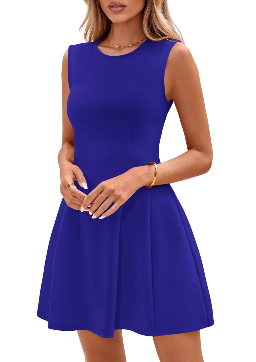 PRETTYGARDEN Summer Dresses for Women 2026 Elegant Classy Spring A Line Business Casual Work Graduation Cocktail Short Dress (Blue,XX-Large)