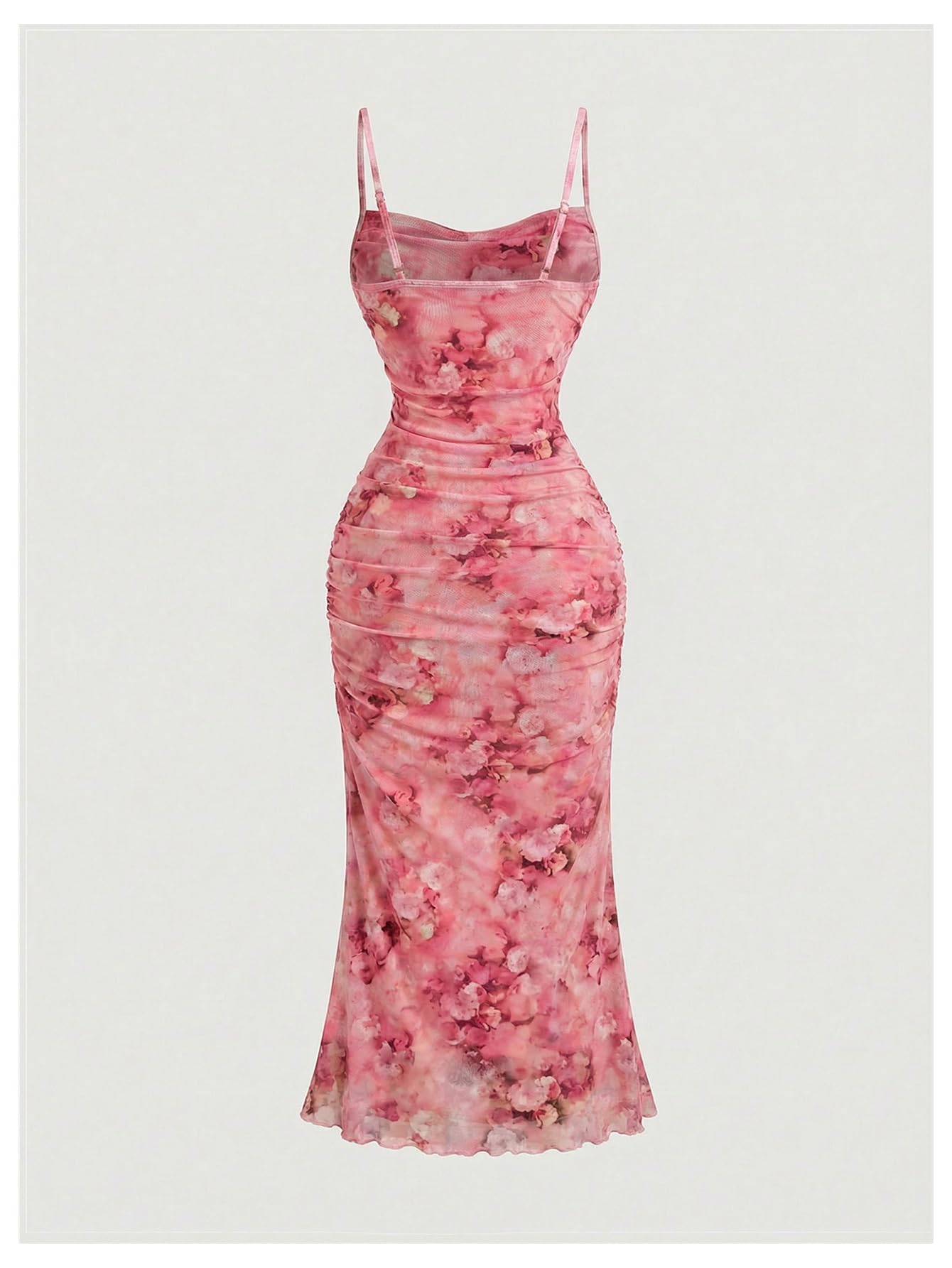 GORGLITTER Women's Floral Spring Summer Wedding Guest Dress Bridal Shower Cocktail Tea Party Beach Midi Sun Dress 2026 Pink Flower Small