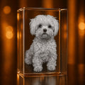 Personalized Pet Memorial 3D Photo Crystal – Custom Engraved Dog & Cat Picture in Crystal, Unique Pet Loss Sympathy Gift, Laser Etched Keepsake for Dog Lovers & Cat Lovers (3 x 2 x 2 inches)