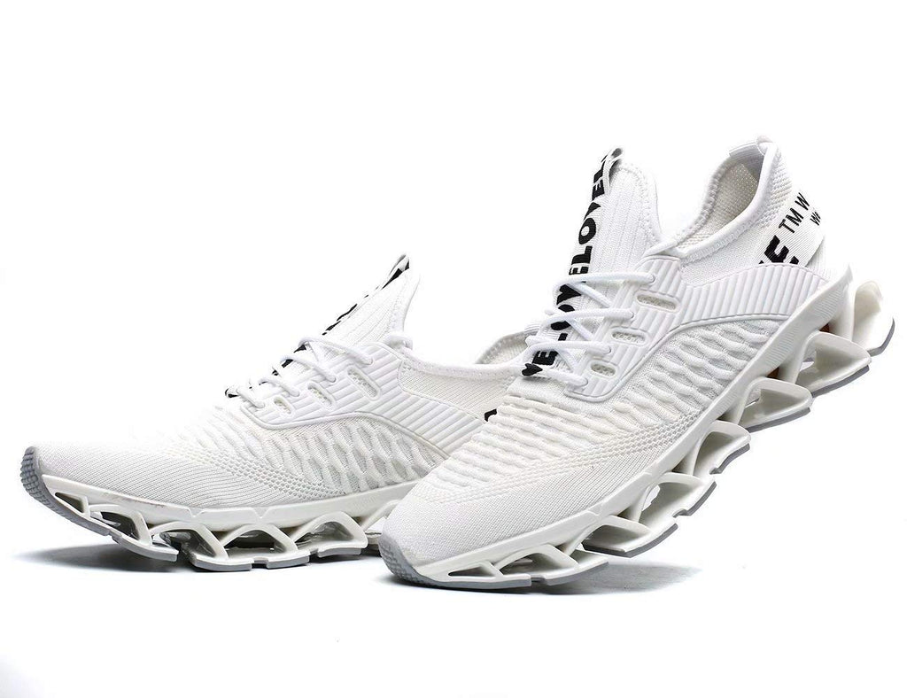Vooncosir Men's Fashion Sneakers Breathable Mesh Running Shoes Blade Non Slip Soft Sole Casual Athletic Lightweight Walking Shoes(6.5,White)