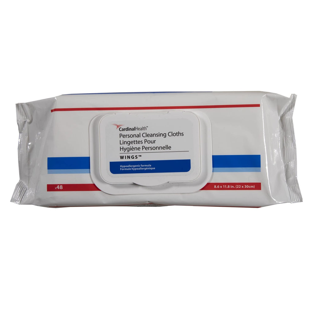 Cardinal Health Wings Personal Cleansing Wipe 8.6 X 11.8 Inch 5199S, 1 Pack 48 Wipes