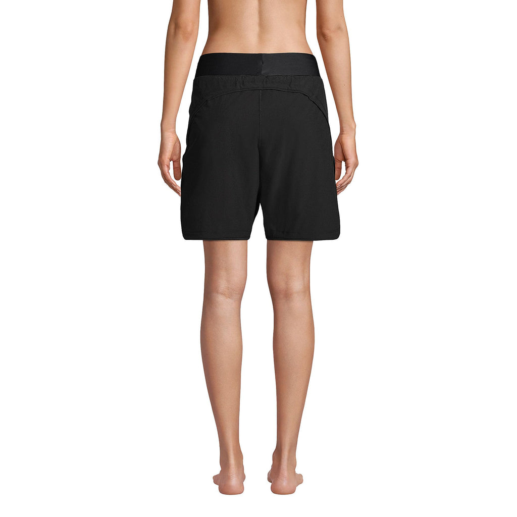 Lands' End Womens Sunshade UPF 50 9 Inch Board Shorts with Panty Black Petite 0