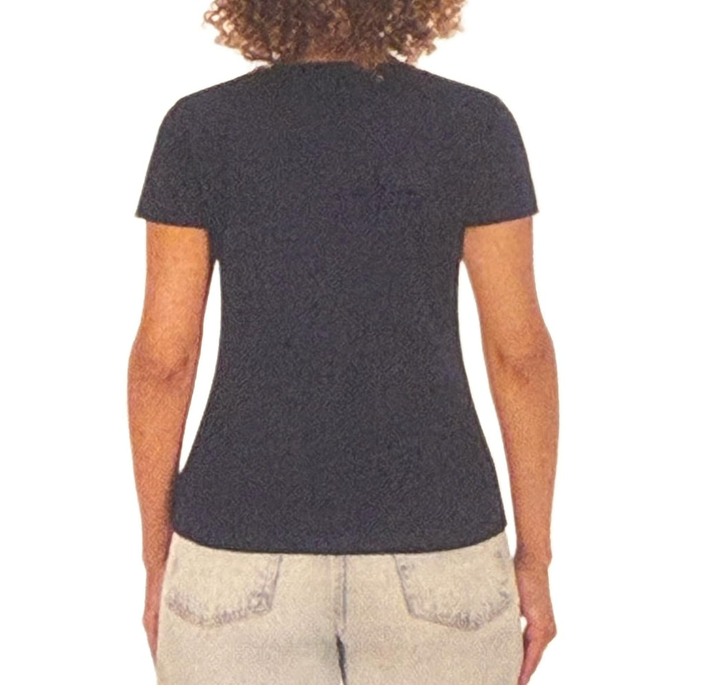 DKNY Women's Short Sleeve Crew Neck Organic Cotton Tee Shirt (US, Alpha, Medium, Regular, Regular, Navy)