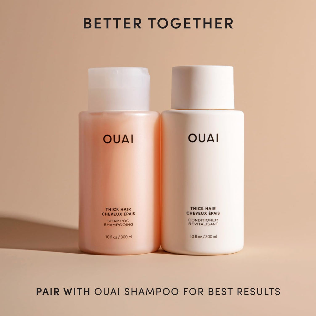 OUAI Thick Hair Conditioner - Moisturizing Conditioner for Dry, Frizzy Hair - Keratin, Marshmallow Root, Shea Butter and Avocado Oil - Paraben, Phthalate & Sulfate Free (10 Oz)