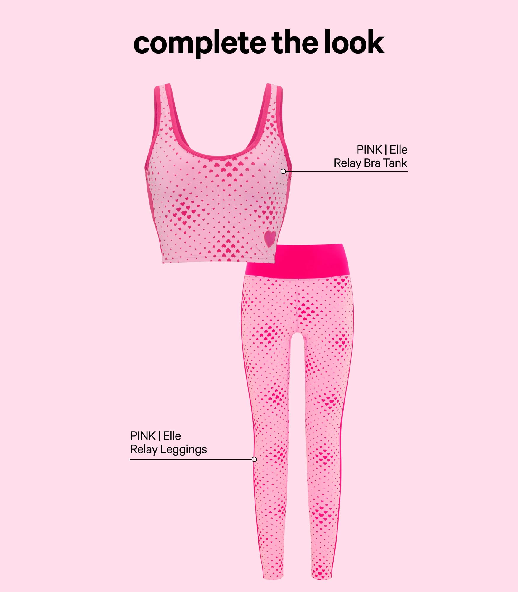 Victoria's Secret Pink | Elle Relay Leggings, Pink Hearts, M