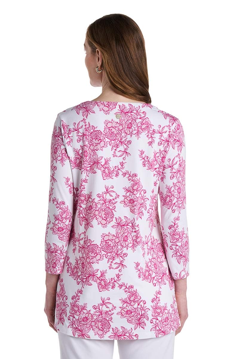 WomenÕs Tunic Top - UPF 50+ Sun Protection - St. Lucia in Fuchsia Pink