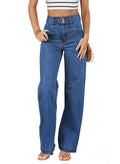 Sidefeel Jeans for Women High Waisted Stretchy Wide Leg Jeans Trendy Straight Leg Loose Denim Pants Bluing Size 10