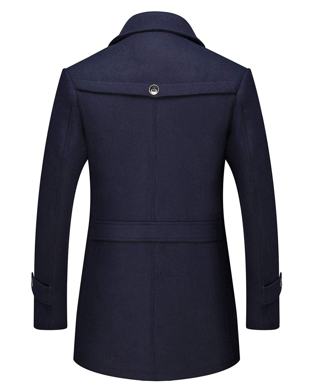 CHARTOU Men's Stylish Scarf Single breasted Wool Walker Coat Thick Winter Jacket-6 Colors (Navy Blue, Medium)