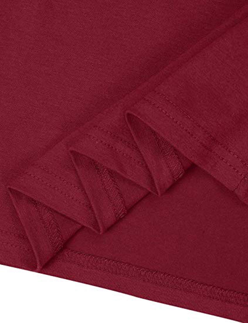 DANVOUY Women's V-Neck Nope Not Today Shirt Cute Tees Funny Letter Printed T Shirt Graphic Tops Wine Red Large