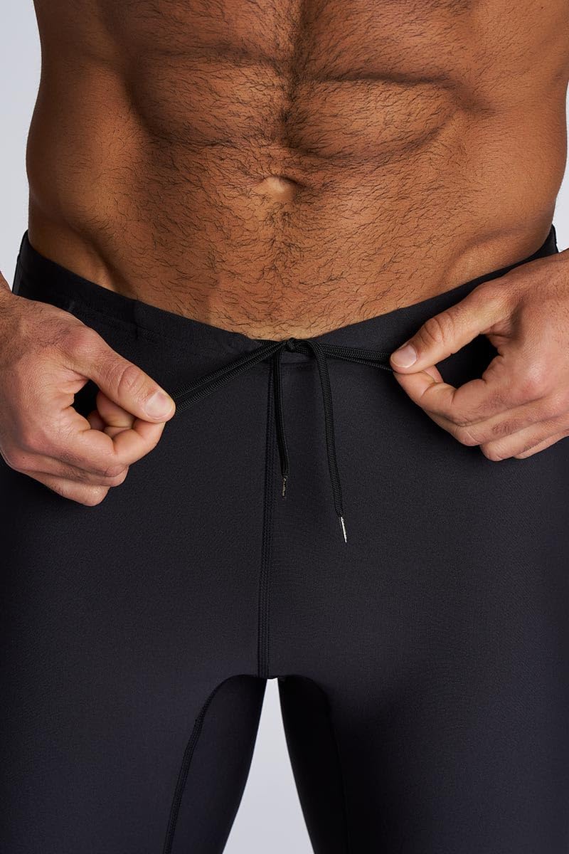 Men's Swim Tights - UPF 50+ Sun Protection - Deep Water in Black