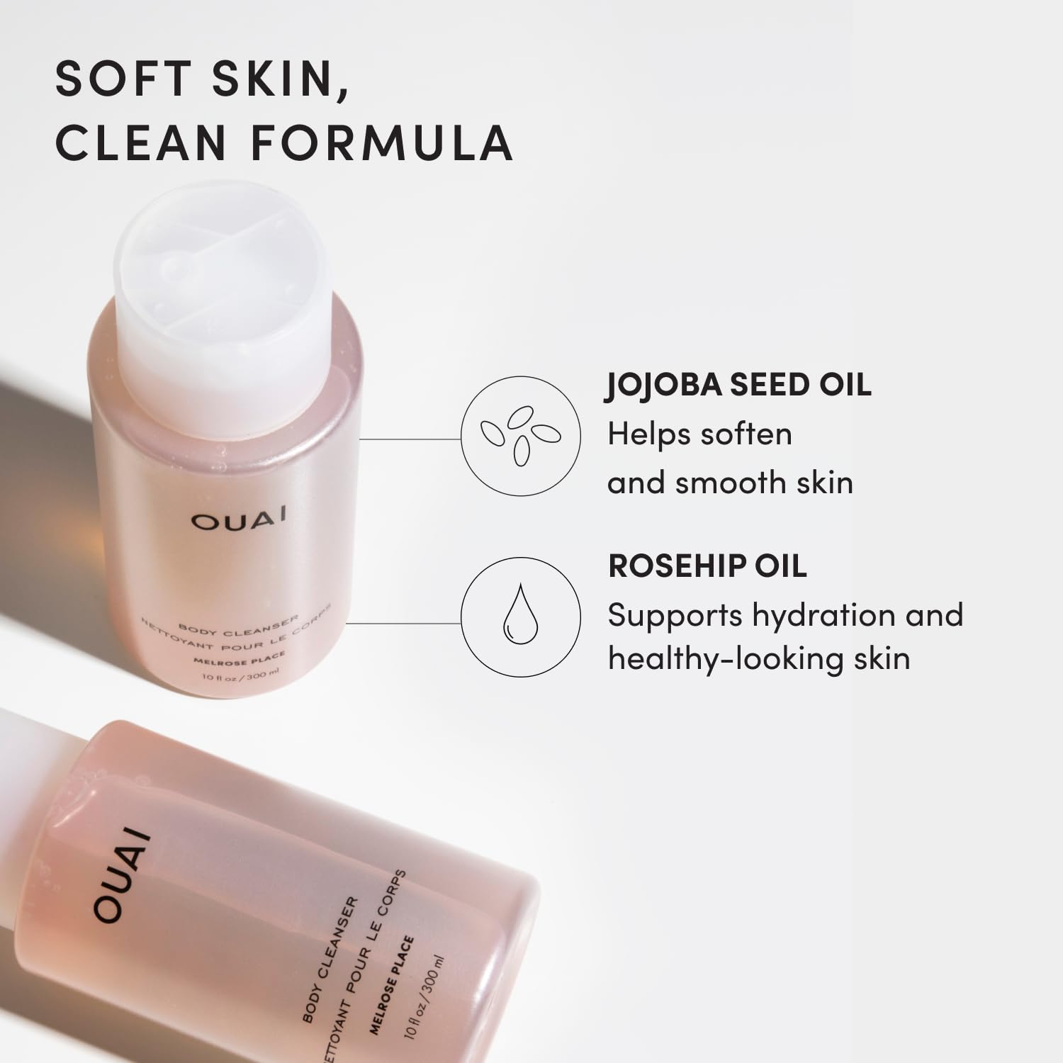 OUAI Body Cleanser - Foaming Body Wash - Melrose Place (10 Fl Oz)