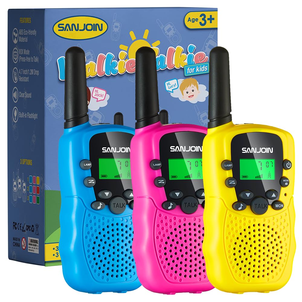 Walkie Talkies for Kids Toys Valentines Day Gifts for Kid Boys Girls 4-6, 3 Miles Range Walkie Talkie to Camping, Outdoor, 4 Year Old Girl Birthday Gifts for 3 4 5 6 7 8 9 Year Old Boy Girl Gifts