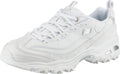 Skechers Women's D'lites Fresh Start Memory Foam Lace-up Sneaker, White/Silver, 9 Wide