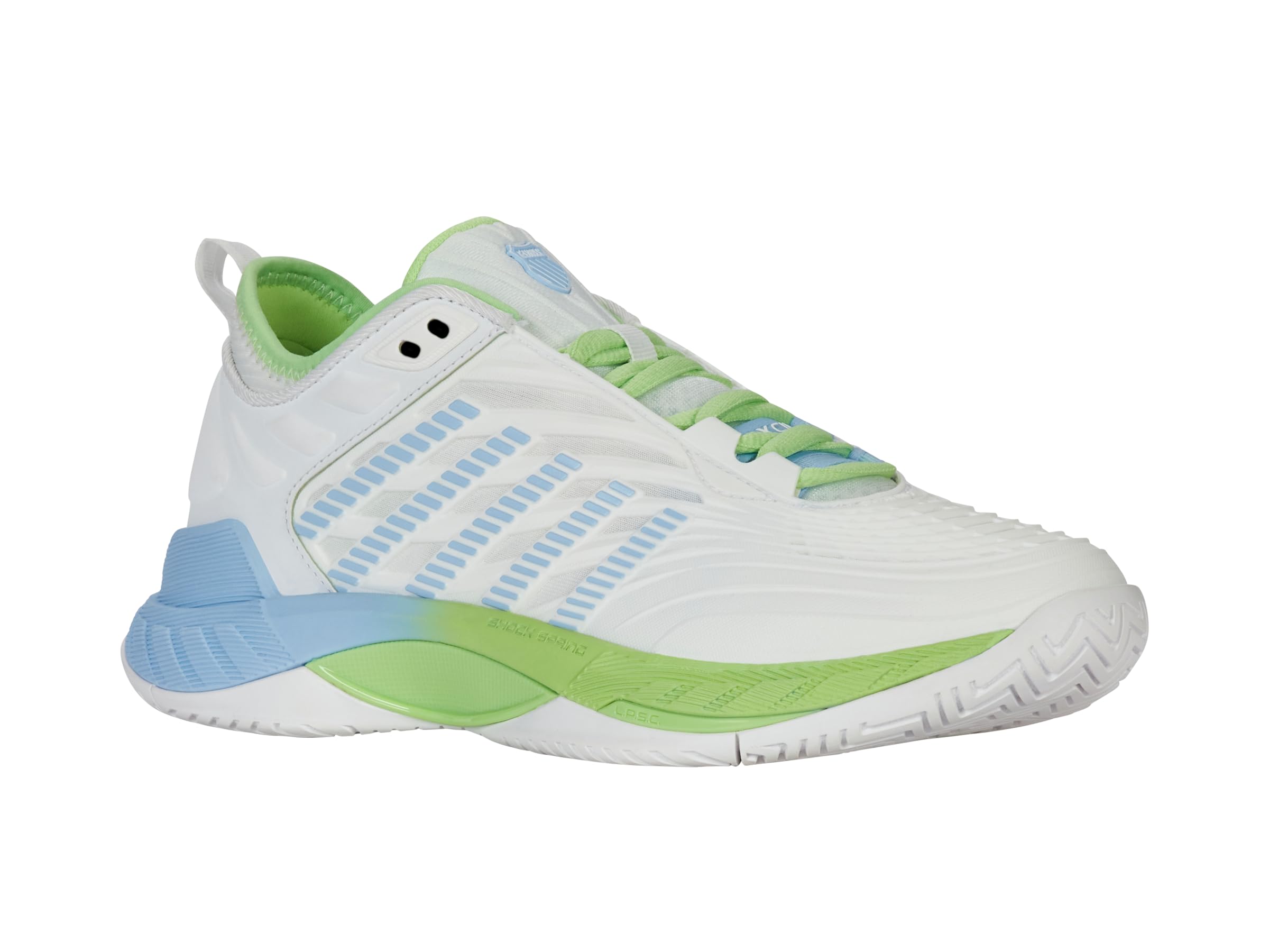 K-Swiss Women's Hypercourt Supreme 2 Tennis Shoe, Lucent White/Dutch Canal/Paradise Green, 6 M