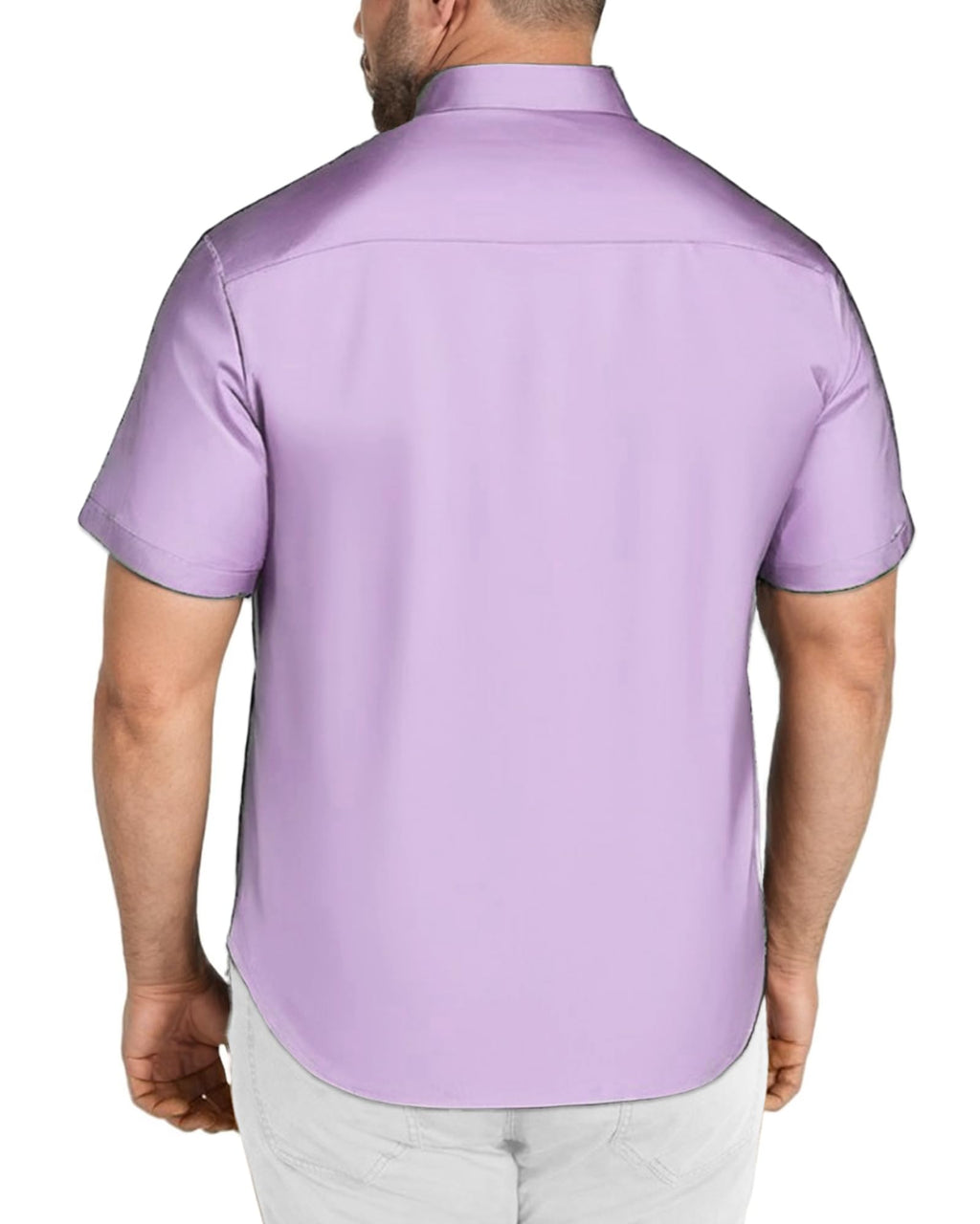 COOFNADY Big & Tall Button Down Shirts for Men Business Casual Short Sleeve Work Shirts Tops with Pockets 5 5X 5XL 5xlt Olive Lavender Light Purple Lilac